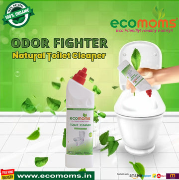 Ecomoms Toilet Bowl Cleaner | Eco Friendly | 99.9% Chemical Free | No Toxic Fumes | Eliminates Odor| Biodegradable|100% Safe on Skin - Ecomoms