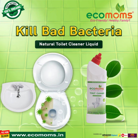Ecomoms Toilet Bowl Cleaner|Eco Friendly|99.9% Chemical Free|Removes 99.9% Germs|No Toxic Fumes, Non-Corrosive|Eliminates Odor| Biodegradable|100% Safe on Skin