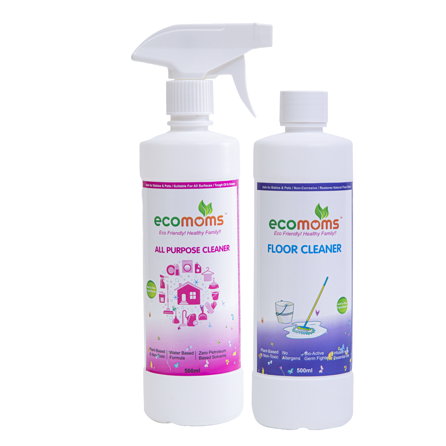 All Purpose Stains Spray + Wipe & Floor + Surface Cleaner | Combo 2 - Ecomoms