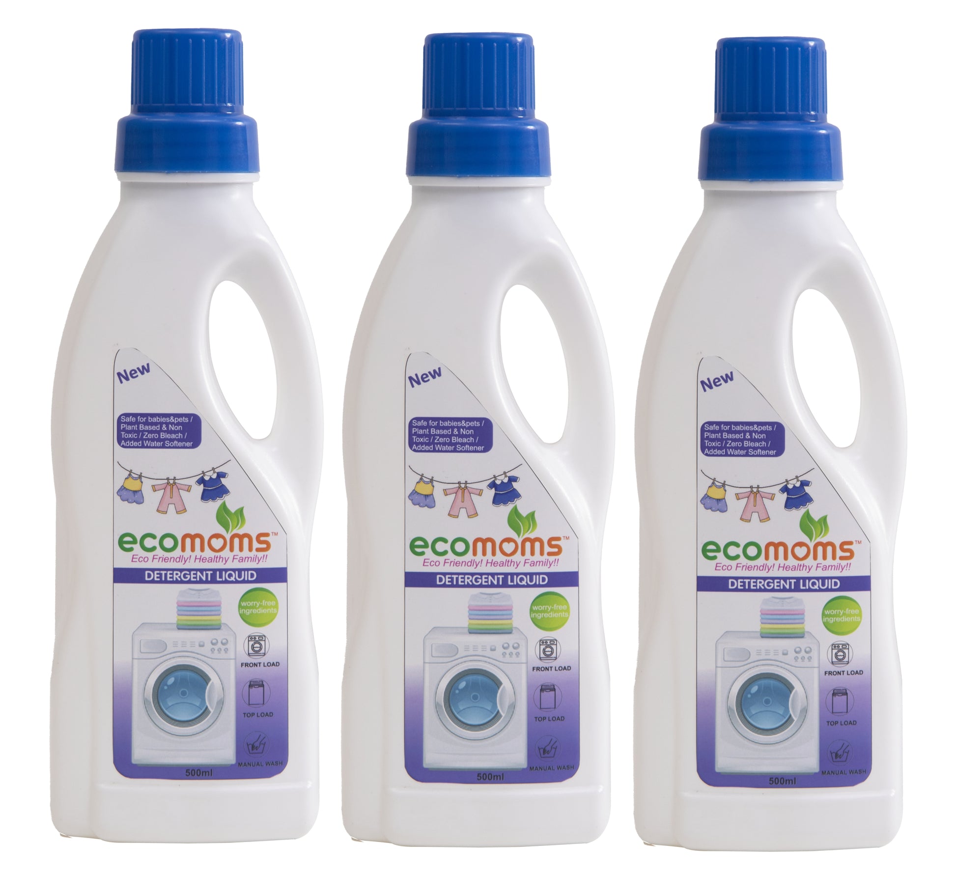 Ecomoms Natural Laundry Detergent  | Zero Chemicals & Eco-friendly | Highly Safe for All Fabrics - Ecomoms